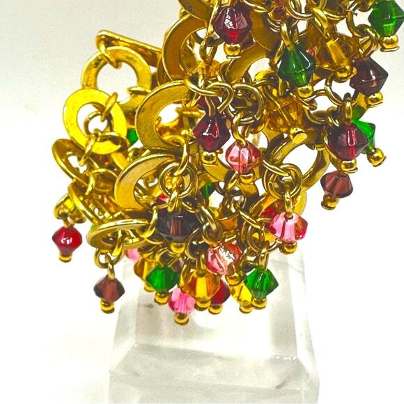 Joan Rivers Bracelet Dangle Gold Tone Circles Link Vintage VTG Retro Chunky - Picture 4 of 14